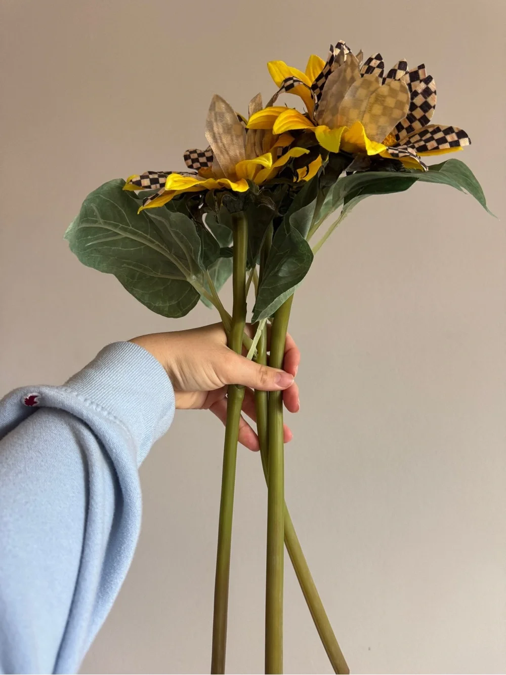 MacKenzie-Childs Yellow Sunflower Bouquet with Checker Petals